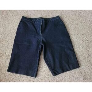 Josephine Chaus‎ Dark Wash Denim Bermuda Shorts Size 8 Cotton Blend